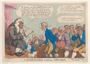 Ein bedauerlicher Fall eines Geschworenen, 10. März 1815 von Thomas Rowlandson