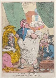 Eine medizinische Inspektion oder Wunder werden niemals aufhören von Thomas Rowlandson