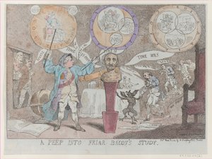 Ein Blick in das Studierzimmer von Bruder Bacon, 3. März 1784 von Thomas Rowlandson