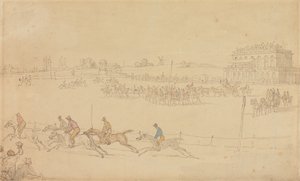 Ein Rennen auf dem Knavesmire in York von Thomas Rowlandson