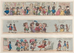 Eine Szene in Pizzaro, Groteske Ränder für Räume & Hallen, 1799-1800 von Thomas Rowlandson