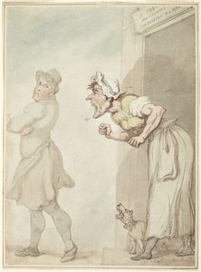Ein rauchender Schornstein und eine schimpfende Ehefrau: Die Plagen des Mannes von Thomas Rowlandson