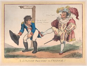 Ein spanischer Pass nach Frankreich!!, 12. September 1808 von Thomas Rowlandson