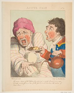 Akuter Schmerz, Le Brun Travestiert, oder Karikaturen der Leidenschaften, 21. Januar 1800 von Thomas Rowlandson