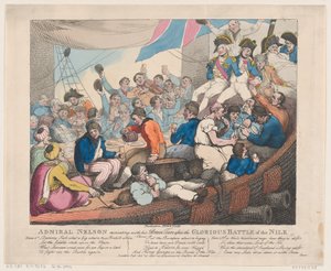Admiral Nelson erholt sich mit seinen tapferen Seeleuten nach der glorreichen Schlacht von Thomas Rowlandson