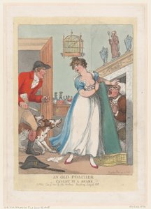 Ein alter Wilderer in einer Falle gefangen, 19. Juni 1823 von Thomas Rowlandson