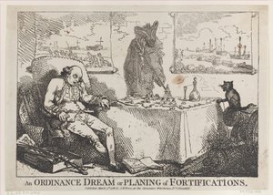 Ein Verordnungs-Traum oder Planung von Befestigungen, 7. März 1786 von Thomas Rowlandson