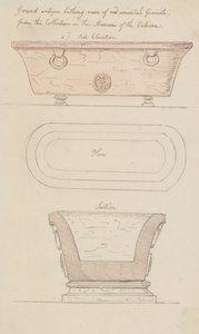 Badevase aus rotem Granit, Vatikan von Thomas Rowlandson