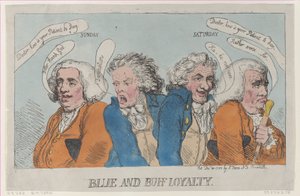 Blau und Buff Loyalität, 31. Dezember 1788 von Thomas Rowlandson