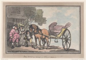 Junge bringt die Kutsche eines Bürgers, 1. August 1787 von Thomas Rowlandson