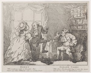 Bozzy und Madame Piozzi Frontispiz, Bozzy und Piozzi von Peter Pindar, 1780-86 von Thomas Rowlandson