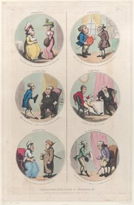Karikaturmedaillons für Bildschirme &c: Ein Morgenbesucher, Ein Abendbesucher, Ein We..., 1. April 1800