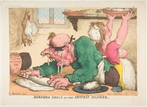Abendessen auf die ordentlichste Weise zubereitet von Thomas Rowlandson