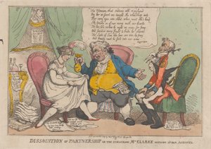 Auflösung der Partnerschaft oder die fleißige Mrs. Clarke wickelt ihre Acc..., 15. Februar 1809 von Thomas Rowlandson