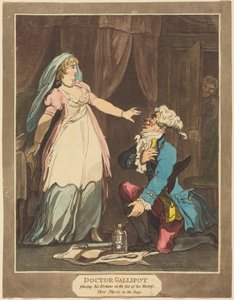Doktor Gallipot legt sein Vermögen zu Füßen seiner Geliebten von Thomas Rowlandson