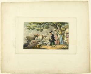 Doctor Syntax zeichnet nach der Natur, aus Die Reise des Doctor Syntax von Thomas Rowlandson