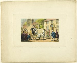 Doktor Syntax übernimmt seine Pfarrei, aus Die Reise des Doktor Syntax von Thomas Rowlandson