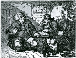 Dr. Johnson und James Boswell erholen sich von einem Kater nach einer Nacht in der Stadt von Thomas Rowlandson
