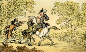 Dr. Syntax wird von Straßenräubern gestoppt von Thomas Rowlandson