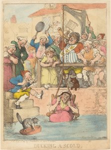 Eine zänkische Frau tauchen von Thomas Rowlandson