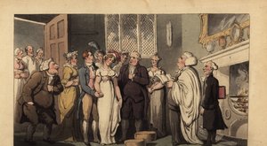 Englischer Gentleman heiratet seine Braut in einem herrschaftlichen Haus