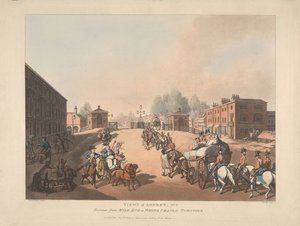 Eingang von Mile End oder White Chaple Turnpike (Nr.5) von Thomas Rowlandson