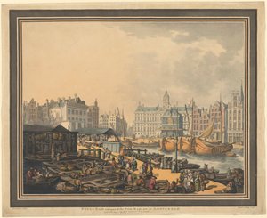 Feyge Dam, mit einem Teil des Fischmarktes in Amsterdam von Thomas Rowlandson
