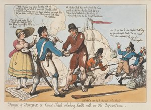 Vergessen und Vergeben oder Ehrlicher Jack schüttelt einem alten Bekannten die Hand von Thomas Rowlandson