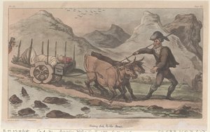 Krank nach hinten gehen, aus Die militärischen Abenteuer von Johnny Newcome, 1815 von Thomas Rowlandson