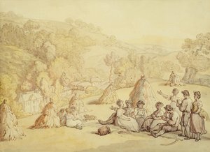 Erntende, die in einem Kornfeld ruhen, ca. 1805-10 von Thomas Rowlandson