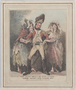 Wie glücklich könnte ich mit einem sein, wäre der andere liebe Charmeur weg von Thomas Rowlandson