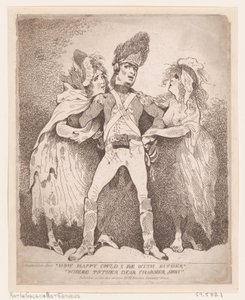 Wie glücklich könnte ich mit einem sein, wäre der andere liebe Charmeur weg, [1784] von Thomas Rowlandson