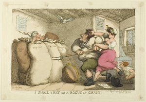 Ich rieche eine Ratte oder einen Schurken im Korn von Thomas Rowlandson