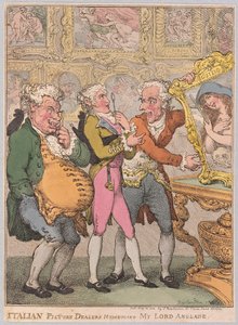 Italienische Bilderhändler täuschen meinen Lord Anglaise, veröffentlicht 1812 (handkolorierter Stich)