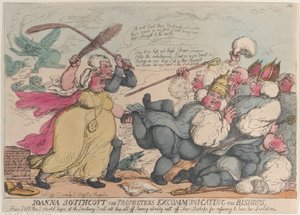 Joanna Southcott die Prophetin exkommuniziert die Bischöfe, 20. September 1814 von Thomas Rowlandson
