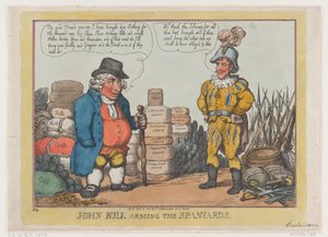 John Bull bewaffnet die Spanier, 3. Oktober 1808 von Thomas Rowlandson