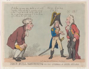 John Bull hört den Streitigkeiten der Staatsangelegenheiten zu, 1. Mai 1803