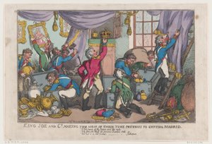 König Joe und Co. nutzen ihre Zeit vor dem Verlassen von Madrid, 25. September 1808 von Thomas Rowlandson