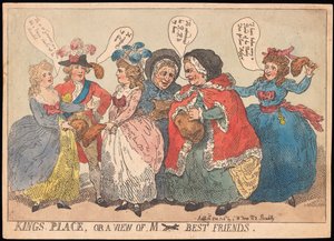 Kings Place oder eine Ansicht von M ---- Best Friends, veröffentlicht 1784 von Thomas Rowlandson
