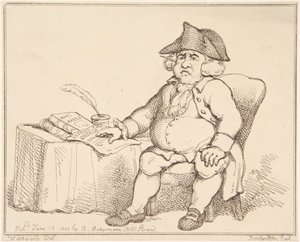 Mann am Tisch von Thomas Rowlandson