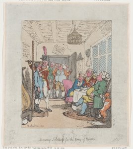 Messung von Ersatzleuten für die Reservearmee, 1805 von Thomas Rowlandson
