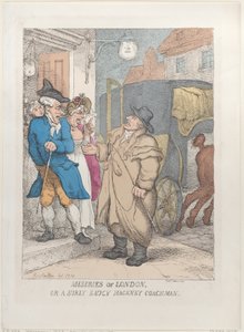 Elend Londons, oder ein mürrischer, frecher Mietkutscher von Thomas Rowlandson