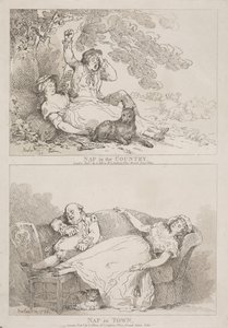 Schläfchen auf dem Land - Schläfchen in der Stadt von Thomas Rowlandson
