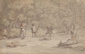 Ein Lachsbecken netzen von Thomas Rowlandson