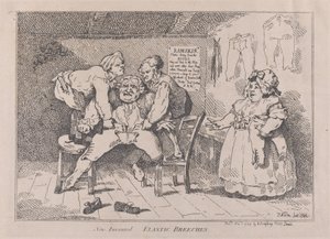 Neu erfundene elastische Hosen, 1. November 1784 von Thomas Rowlandson