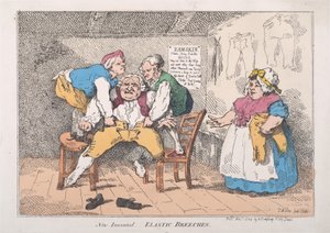 Neue erfundene elastische Hosen, 1. November 1784 von Thomas Rowlandson