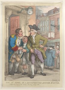 Nicht zu Hause oder ein enttäuschter Abendessenjäger, 13. Juni 1823 von Thomas Rowlandson