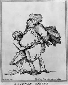 Fettleibigkeit: Ein bisschen größer - Zeichnung von Thomas Rowlandson (1756-1827)