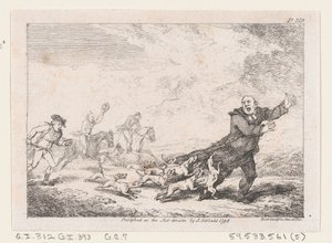 Pfarrer Adams in einem gefährlichen Jagdabenteuer, aus Die Abenteuer von Joseph Andre..., 1792 von Thomas Rowlandson