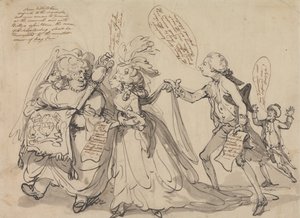 Pitt und seine Verbündeten im Kampf um die Regentschaft von Thomas Rowlandson
